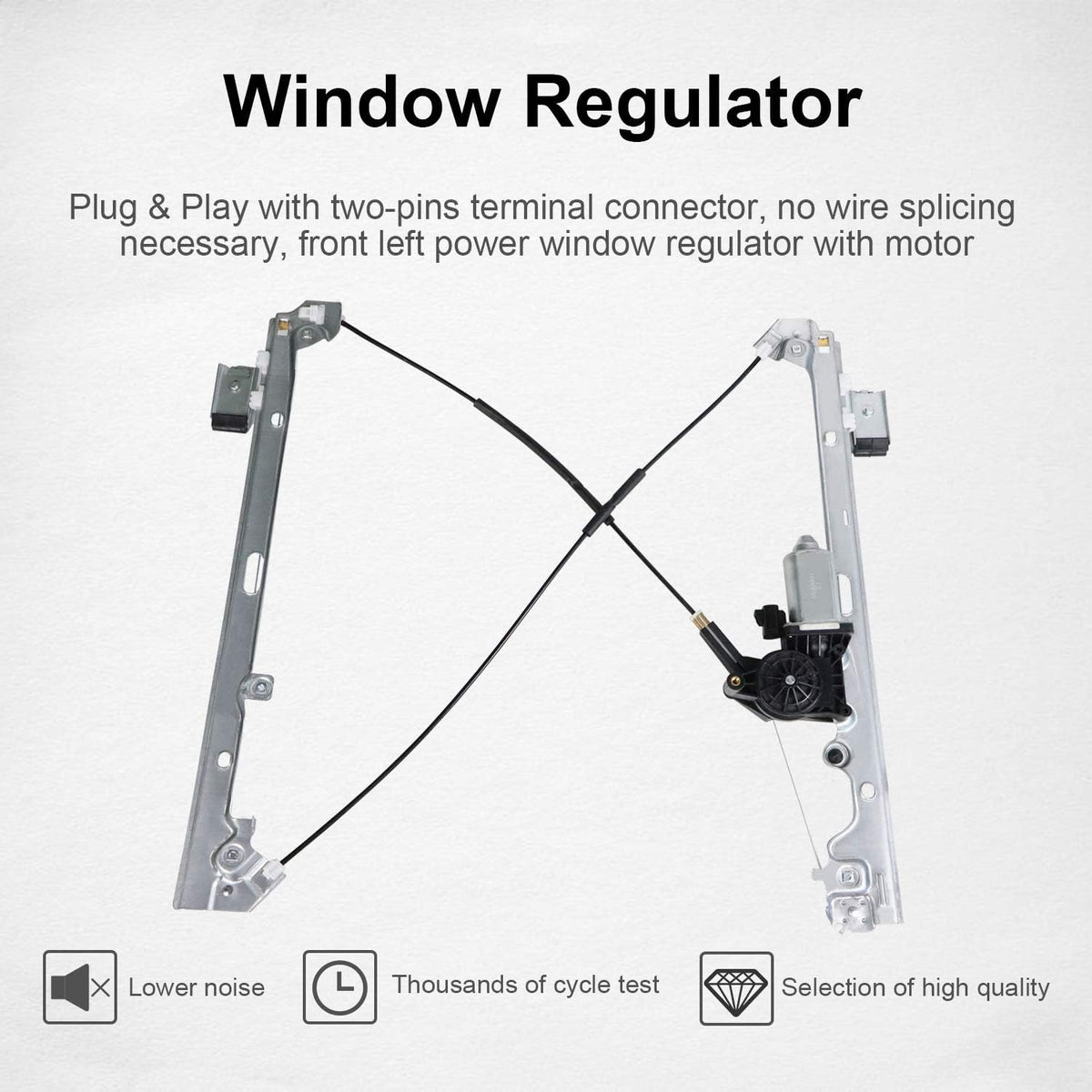 Front Passenger Side Power Window Regulator and Motor Assembly Pack of 2 F3481