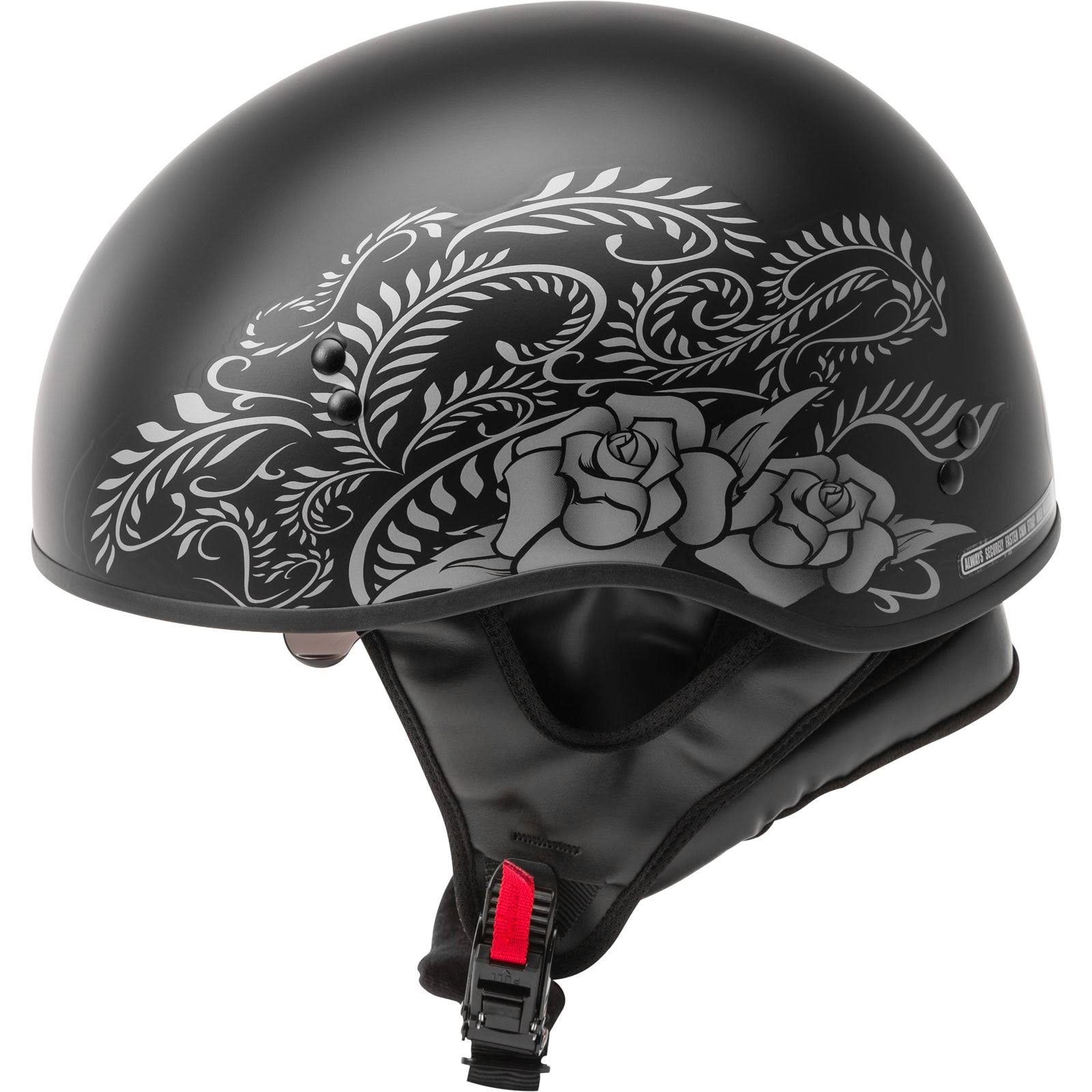 Matte Black/Silver Half Helmet XL L685