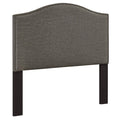 Gray Upholstered Camelback Full Queen Panel Headboard W902546