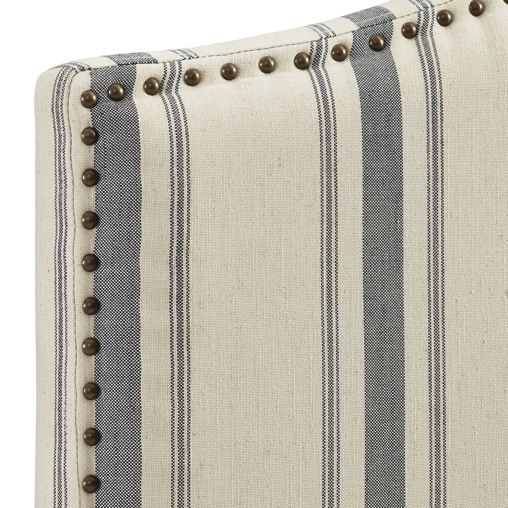 Gray Upholstered Camelback Full Queen Panel Headboard W902546