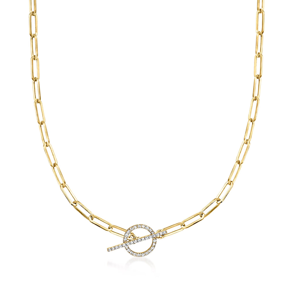 0.25 ct. t.w. Diamond Paper Clip Link Necklace in 14kt Yellow Gold B48641