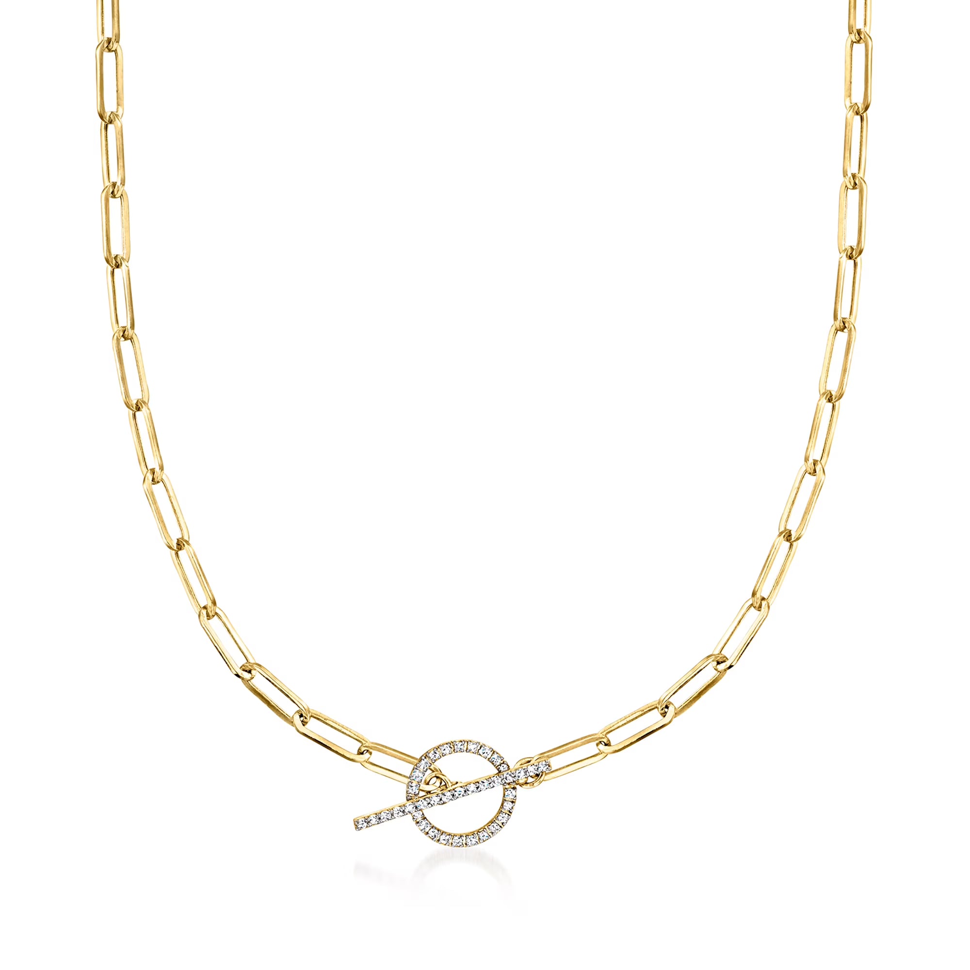 0.25 ct. t.w. Diamond Paper Clip Link Necklace in 14kt Yellow Gold B48641
