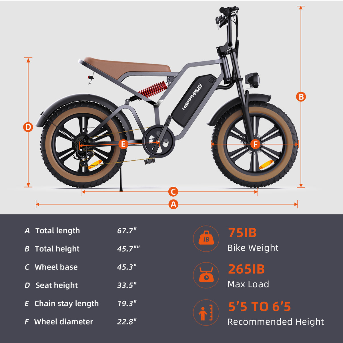 Electric Bike 20" Fat Tire Ebike with 750W Brushless Motor, 48V 18Ah Removable Battery Z304460