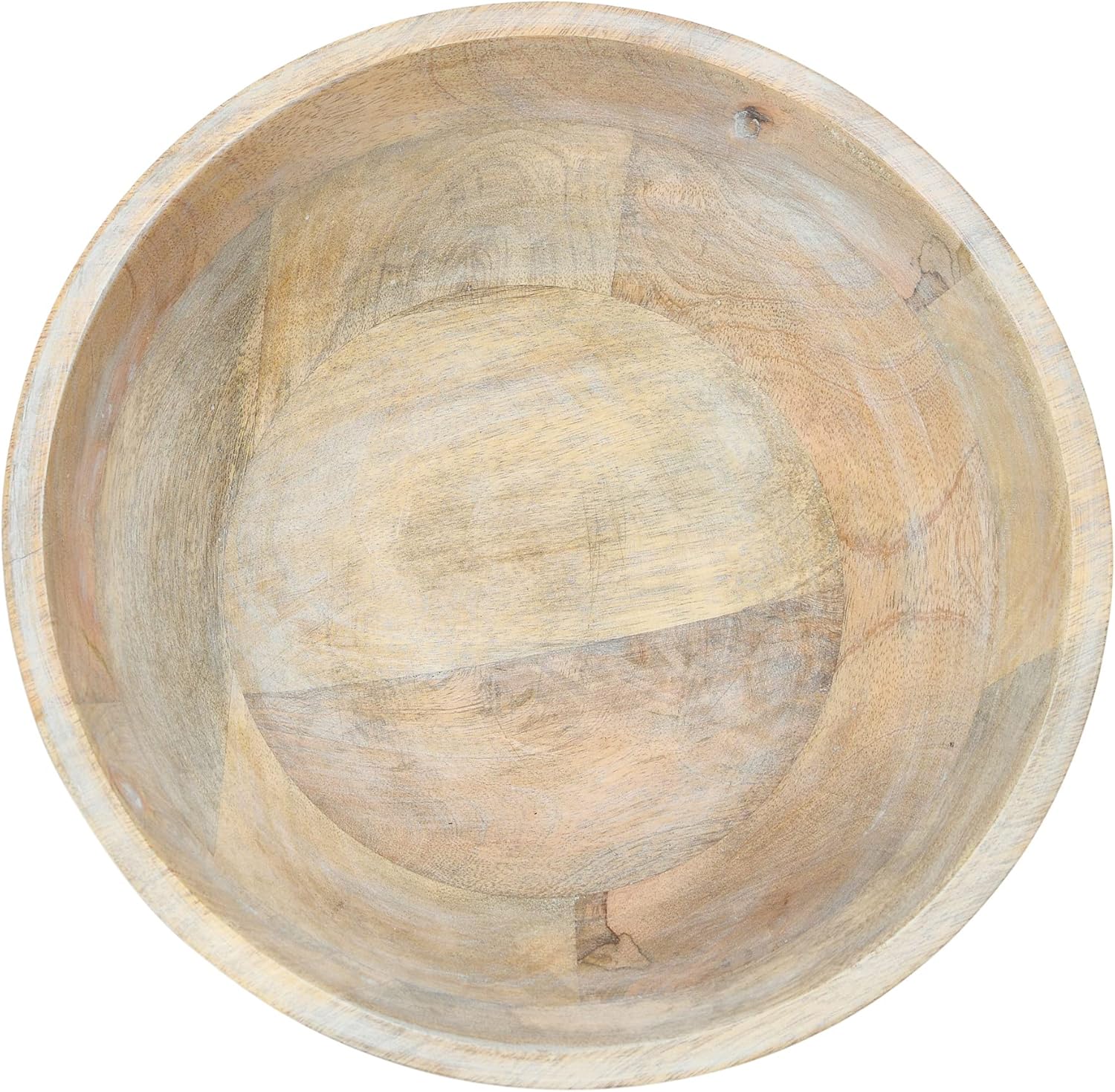 Mango Wood Footed Carved Circle Bowl K3573