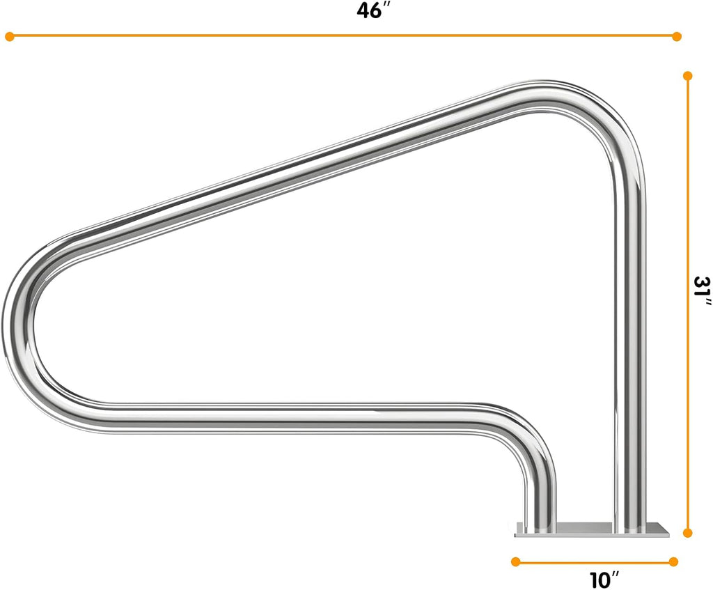 Stainless Steel Pool Hand Rail with Base Plate M159338