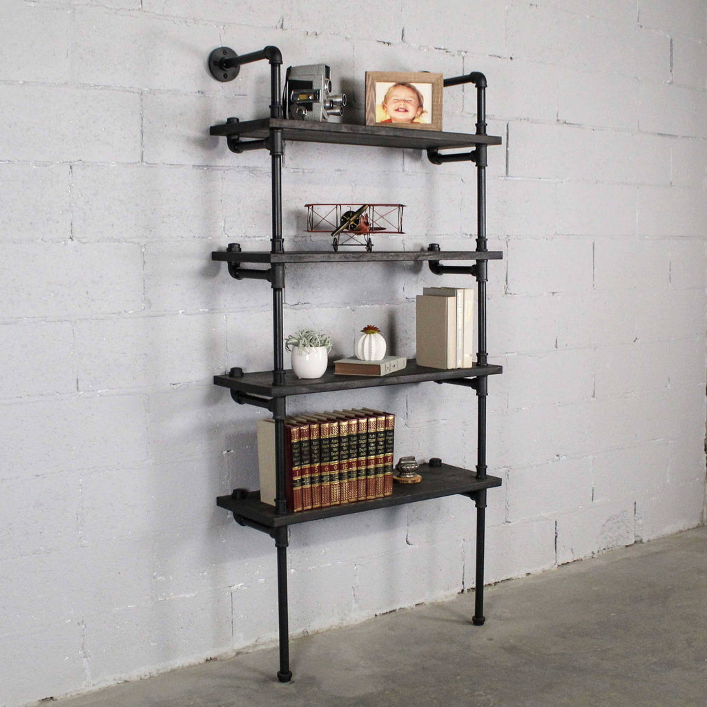 Black Industrial Etagere Bookcase C3809
