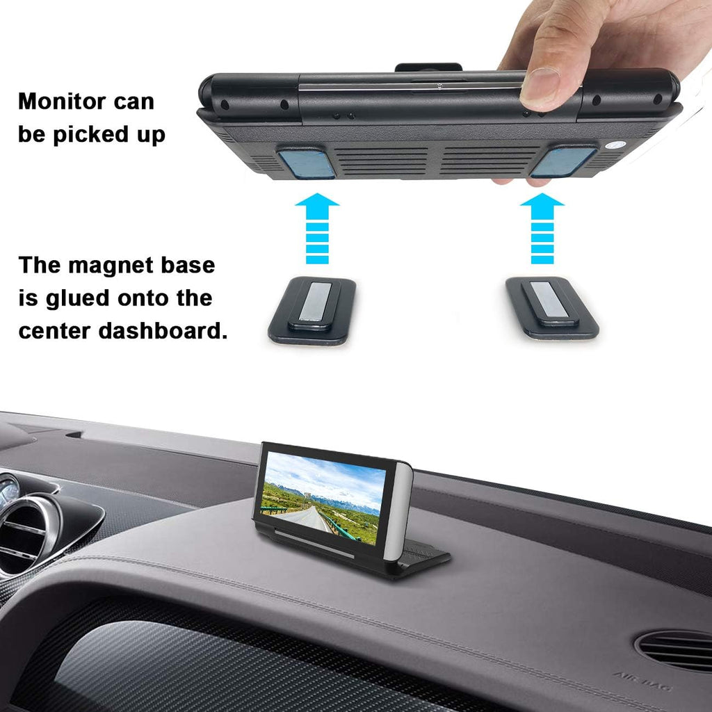 1080P HD Backup Camera with 7 inch Touch Screen Dual Lens Front and Rear S873