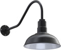Matte Black 12 inch Dome 11 inch Gooseneck Outdoor Wall Mounted Barn Light G160