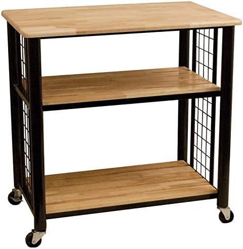 Contemporary Kitchen Cart in Black T182957