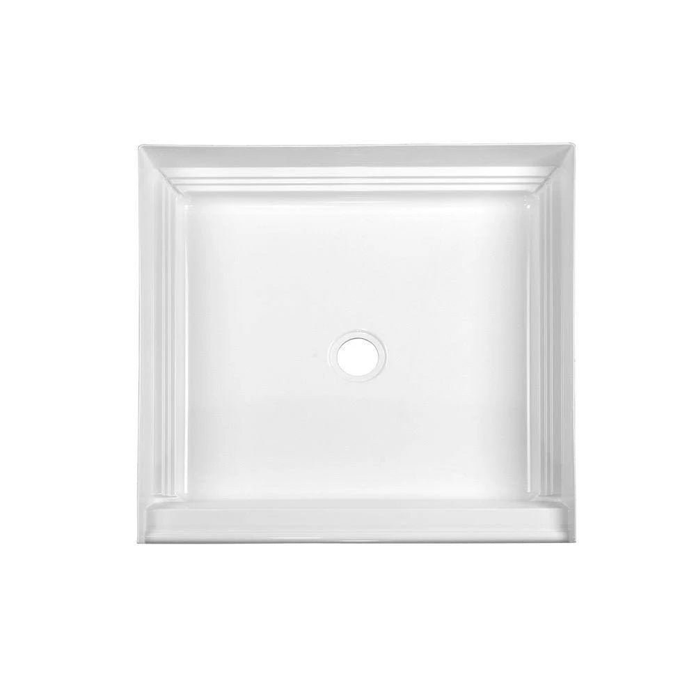 White 32 in. x 32 in. Single Threshold Center Drain Shower Base C53697