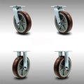 8” SS Poly on Polyolefin Caster - 2 Swivel & 2 Rigid U403055