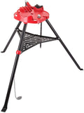 Tripod Pipe Chain Vise with Pipe Stand, Portable Foldable Steel Legs, Tool Tray Y941