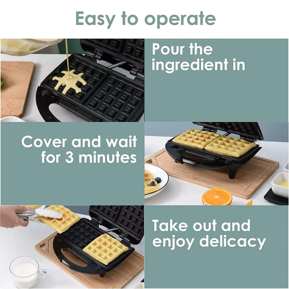 Stainless Steel Electric Baking Pan Sandwich Waffle Maker B88743