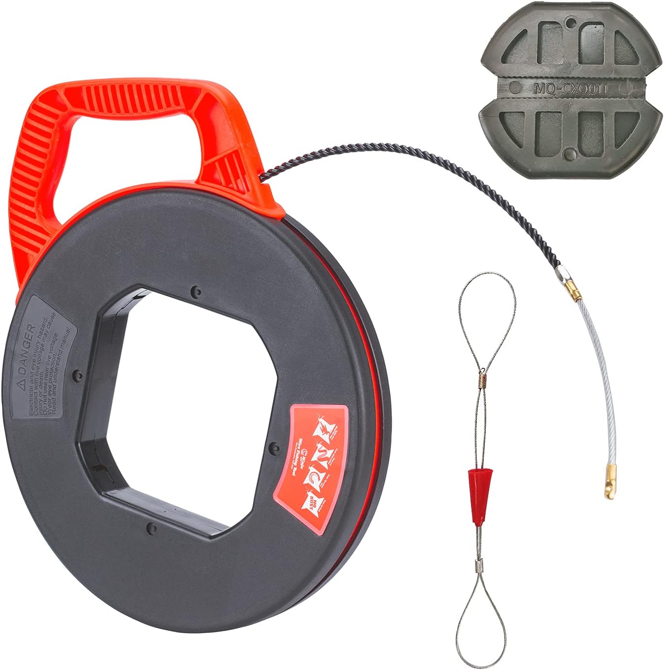 100FT Polyester 3 Core Braid Pulling Fish Tape with Red Winding Case V960