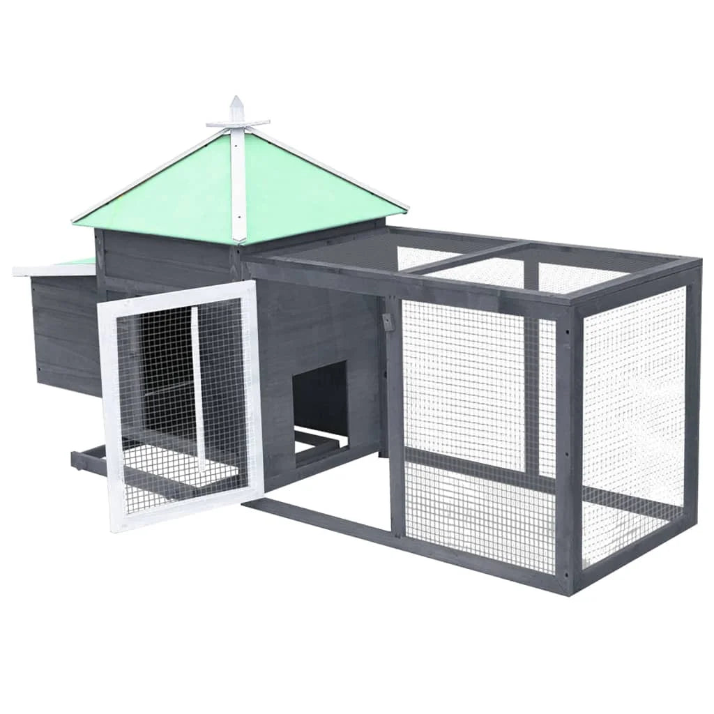 Gray Solid Firwood Chicken Coop with Nest Box M5197
