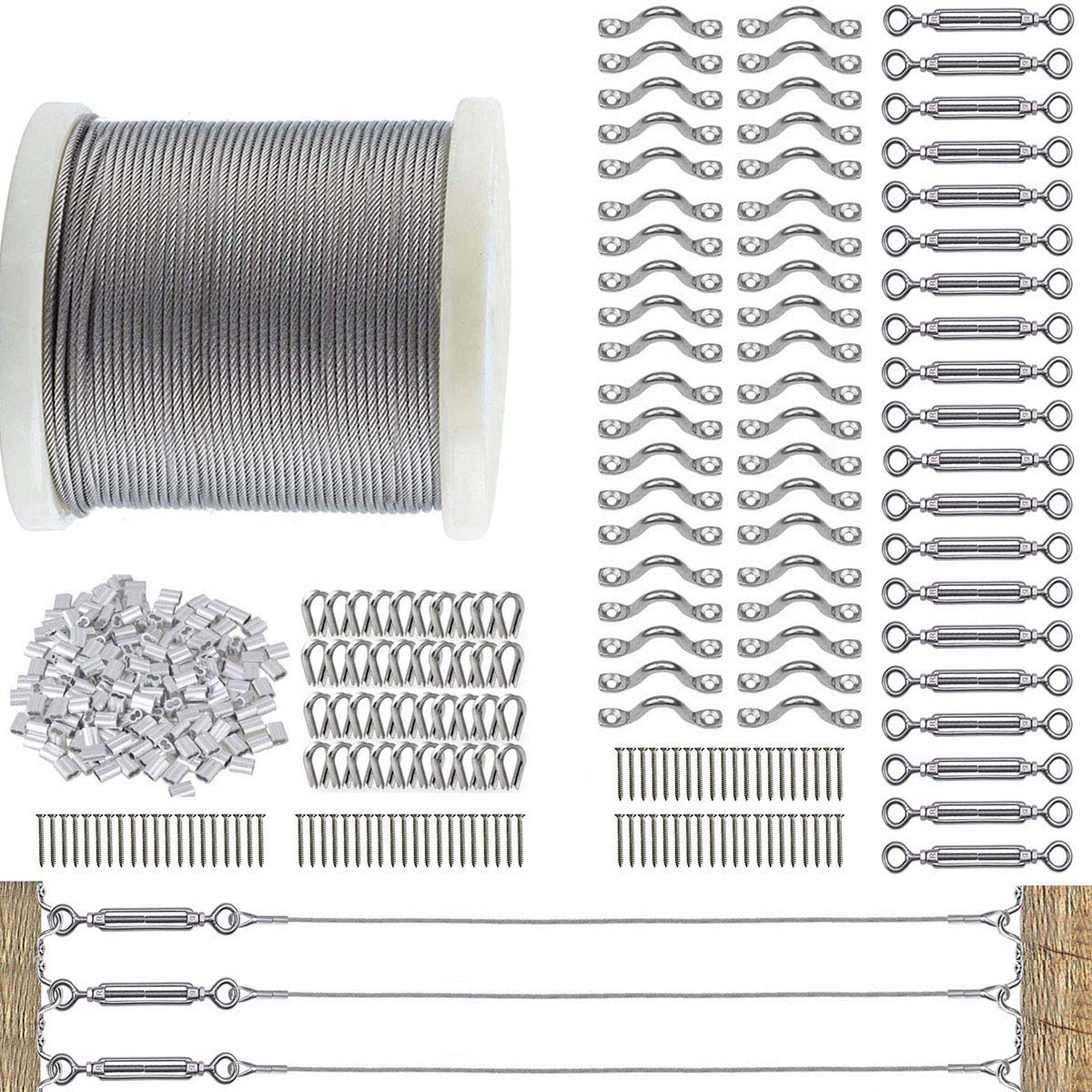 1/8 Cable Railing Kit with 400ft Stainless Steel Cable Wire X87820