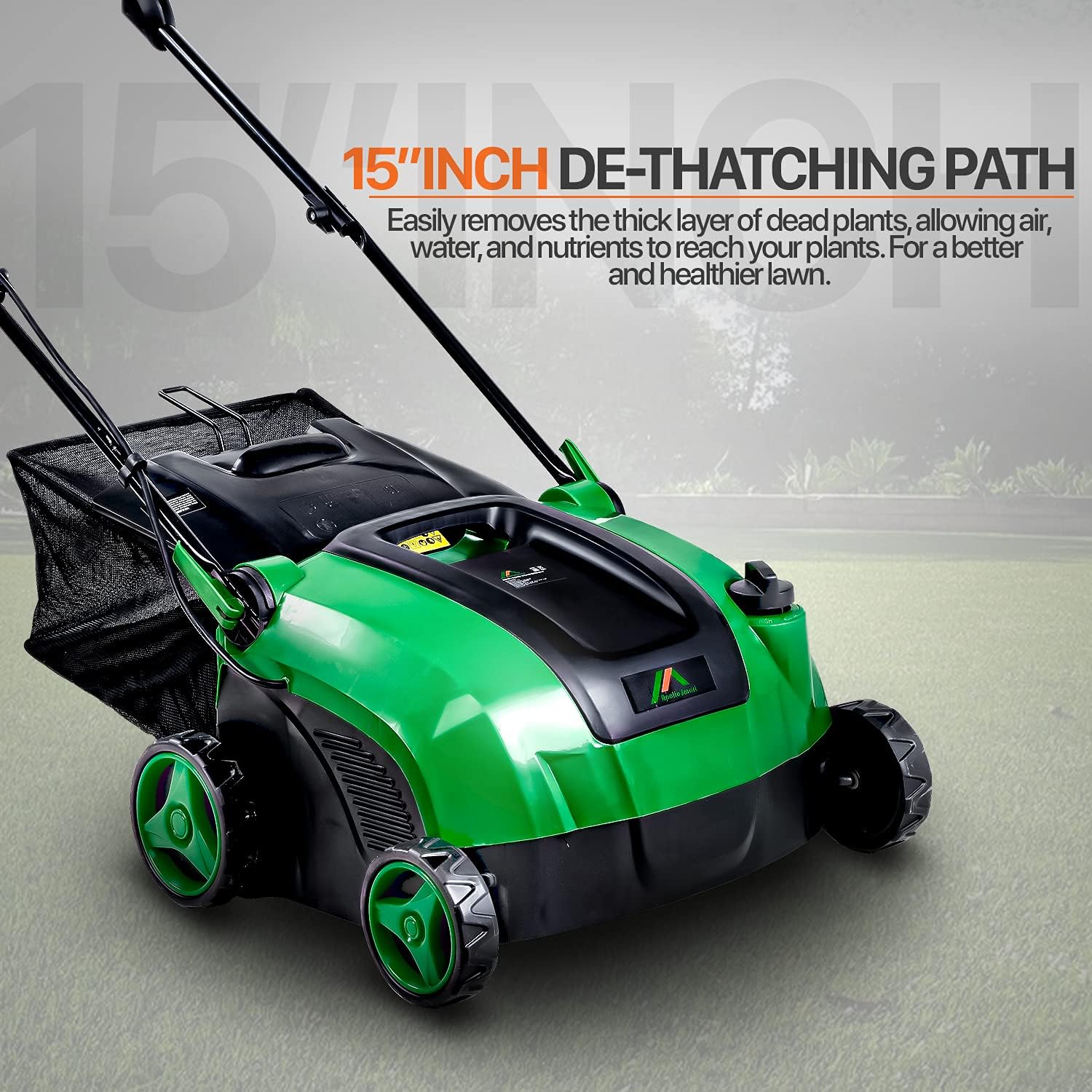 2 in 1 Corded Electric Walk Behind Scarifier Lawn Dethatcher with Collection Bag Q869